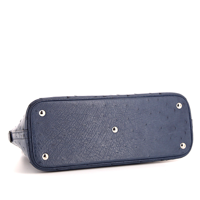 Borsa Hermes Bolide 25 cm in struzzo blu - Detail D5