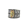Buccellati ring in blackened gold,  diamonds and imperial topaz - 00pp thumbnail