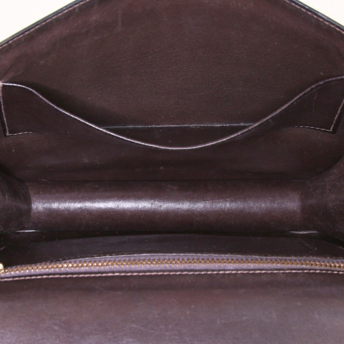 Hermès Vintage handbag in brown box leather - Detail D3
