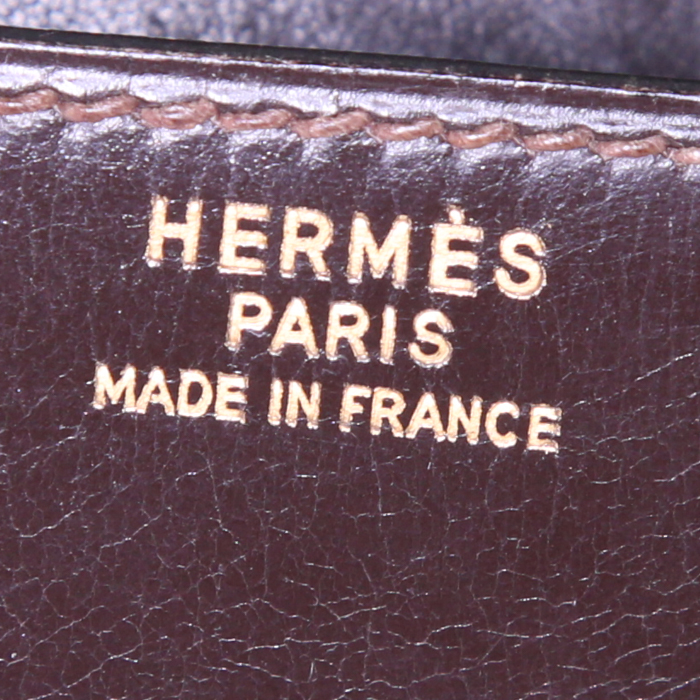 Hermès Vintage handbag in brown box leather - Detail D4