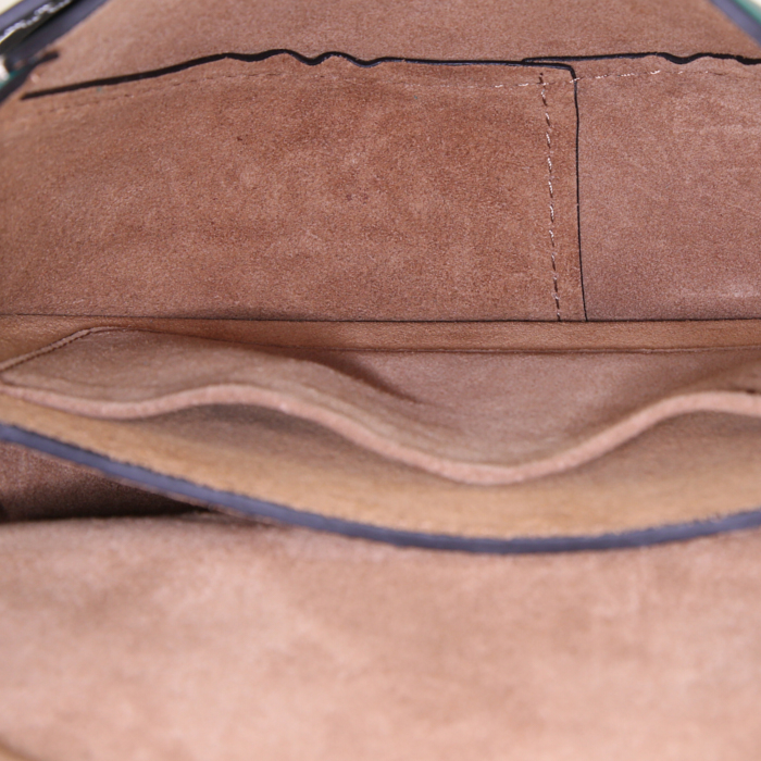 Borsa a tracolla Loewe Gate in pelle tricolore blu verde verde e nera - Detail D2