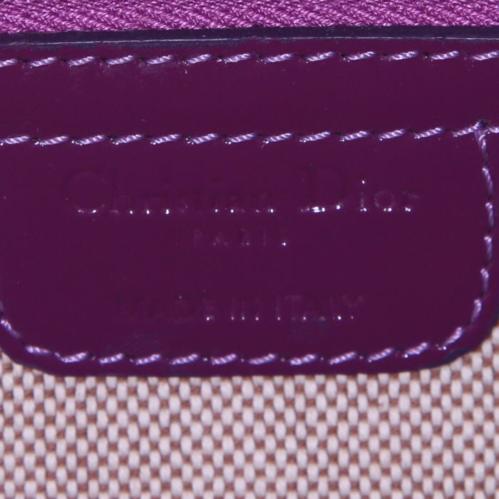 Dior Bowling handbag in purple monogram patent leather - Detail D3