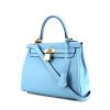 Hermes Kelly 25 cm handbag in Northern Blue Swift leather - 00pp thumbnail