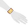 Hermes Médor size S cuff bracelet in metal and leather - Detail D1 thumbnail