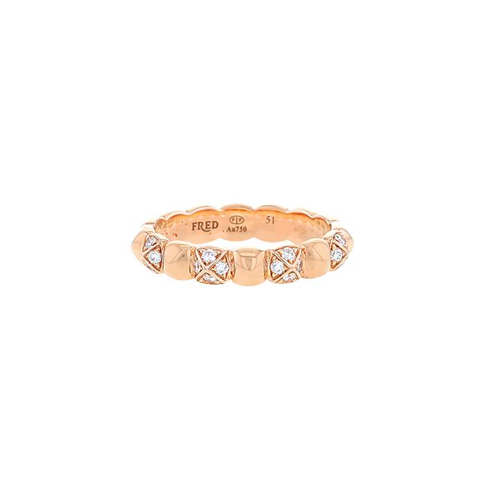 Fred Pain de Sucre Celebration ring in pink gold and diamonds - 00pp