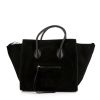 Shopping bag Céline Phantom in camoscio e pelle nera - 360 thumbnail