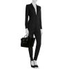 Shopping bag Céline Phantom in camoscio e pelle nera - Detail D1 thumbnail