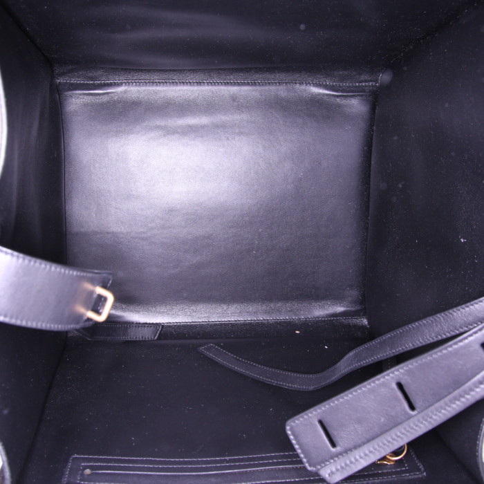Sac cabas Céline Phantom en daim et cuir noir - Detail D2