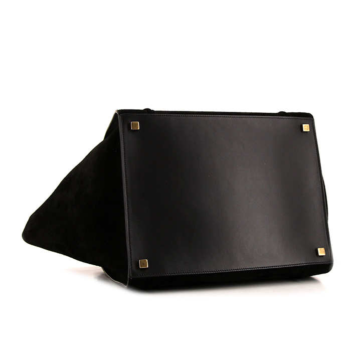 Céline Phantom shopping bag in suede and black leather - Detail D4