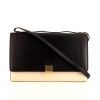 Céline Classic Box shoulder bag in black and beige box leather - 360 thumbnail