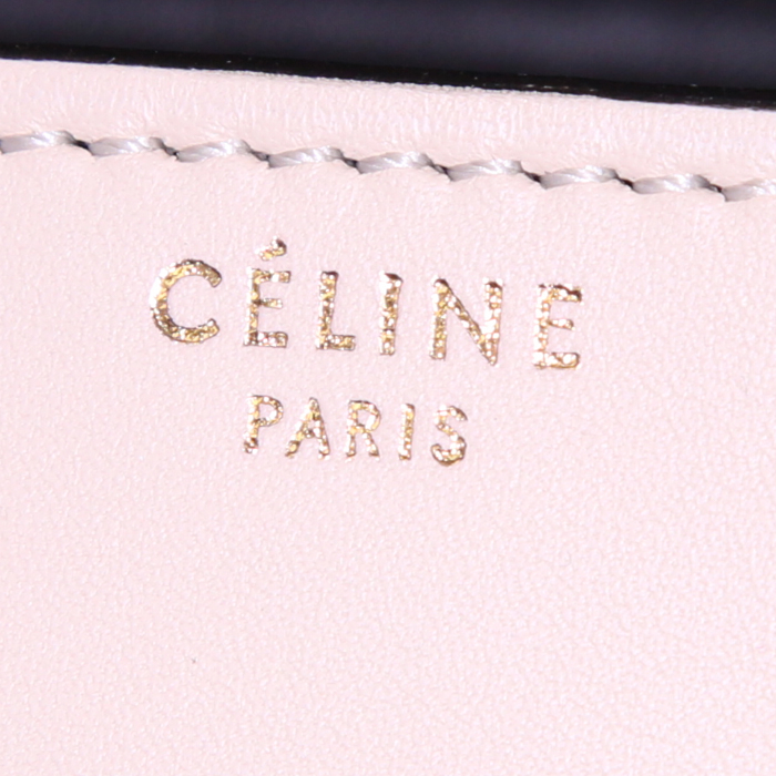 Céline Classic Box shoulder bag in black and beige box leather - Detail D4