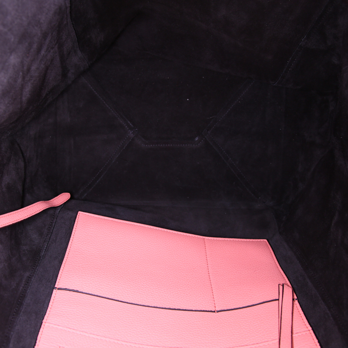 Shopping bag Céline Cabas Phantom in pelle martellata rosa - Detail D2