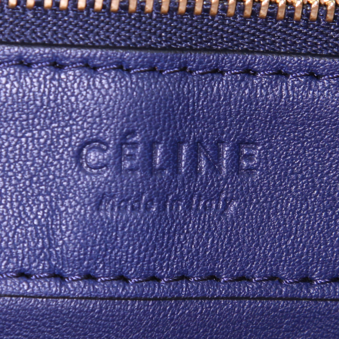 Shopping bag Celine Cabas modello grande in pelle marrone e blu - Detail D3