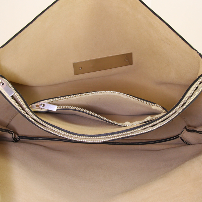 Celine Blade handbag in beige leather - Detail D2