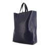Celine Cabas shopping bag in blue grained leather - 00pp thumbnail