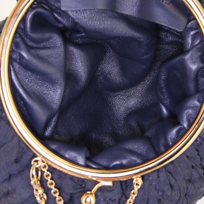 Bolso joya Balenciaga en lona acolchada azul oscuro - Detail D2