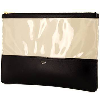 Pochette Celine en cuir et vinyle noir