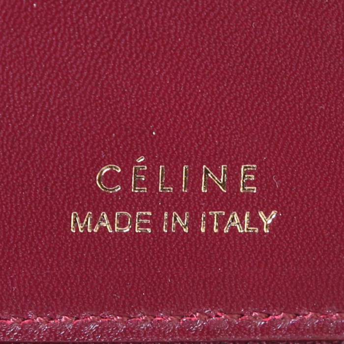 Billetera Celine en cuero color burdeos - Detail D2