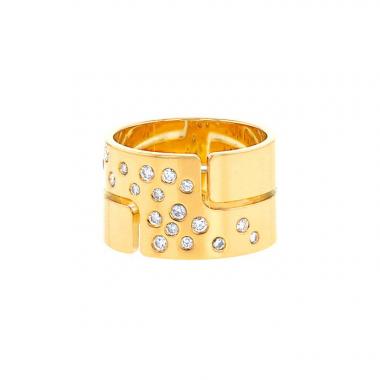 Bague Dinh Van Seventies en or jaune et diamants