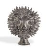 Jean Marais, "Head of a Lion" sculpture in black enamelled ceramic, signed - 00pp thumbnail