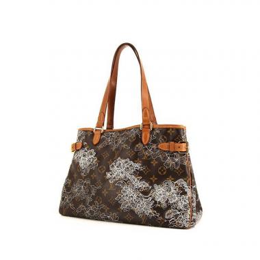 Bolso de mano Louis Vuitton Batignolles en lona Monogram marrón y cuero natural