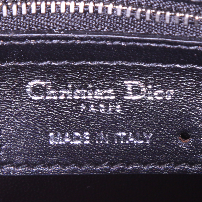 Borsa Dior Lady Dior modello medio in puledro marrone con stampa leopardata - Detail D4