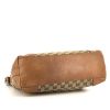 Gucci shopping bag in beige monogram canvas and brown leather - Detail D4 thumbnail