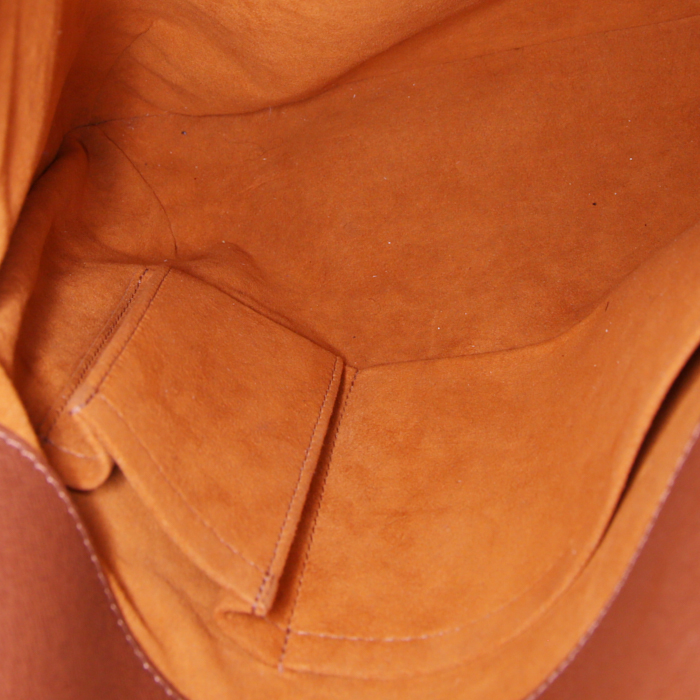 Borsa a tracolla Louis Vuitton Musette in tela monogram marrone e pelle naturale - Detail D2