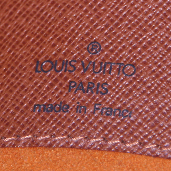 Bolso bandolera Louis Vuitton Musette en lona Monogram marrón y cuero natural - Detail D3