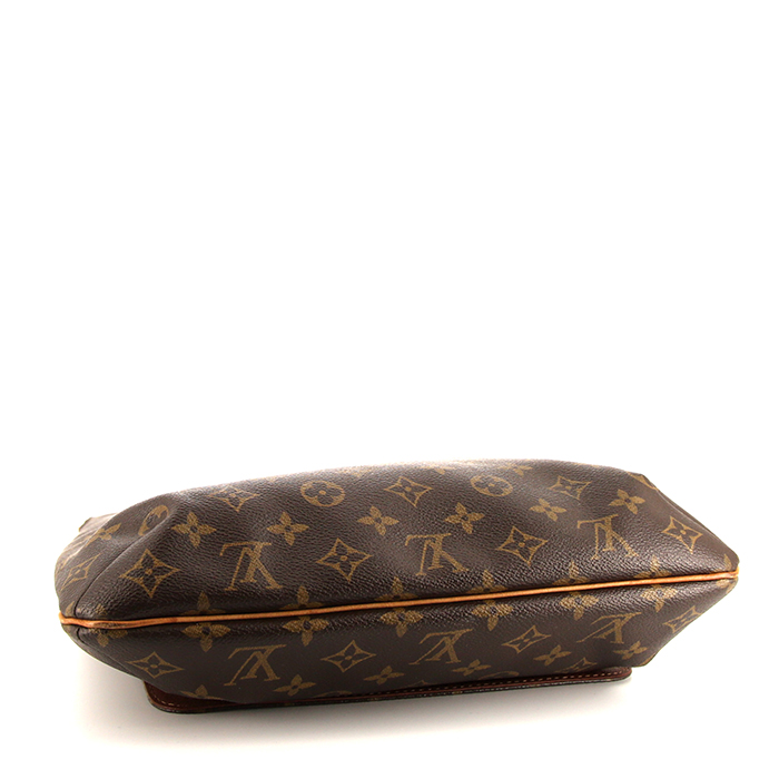 Borsa a tracolla Louis Vuitton Musette in tela monogram marrone e pelle naturale - Detail D4