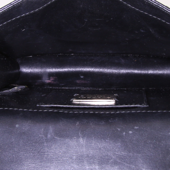 Borsa a tracolla Bulgari Serpenti in pitone nero con paillettes e pelle nera - Detail D2