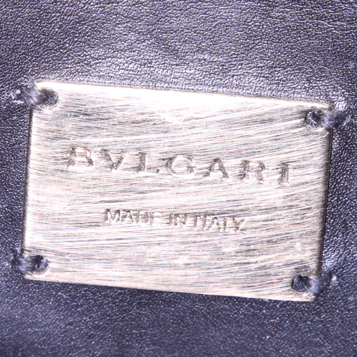 Bolso bandolera Bulgari Serpenti en piel de pitón negra y cuero negro - Detail D3