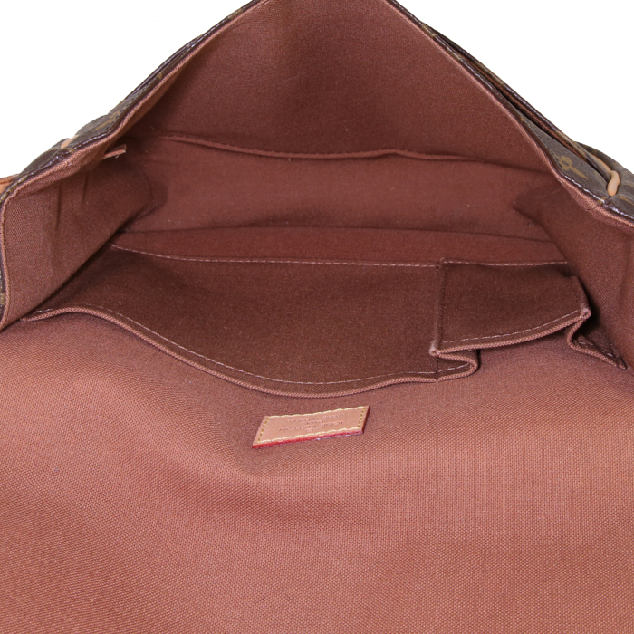 Bolso bandolera Louis Vuitton en lona Monogram y cuero natural - Detail D2