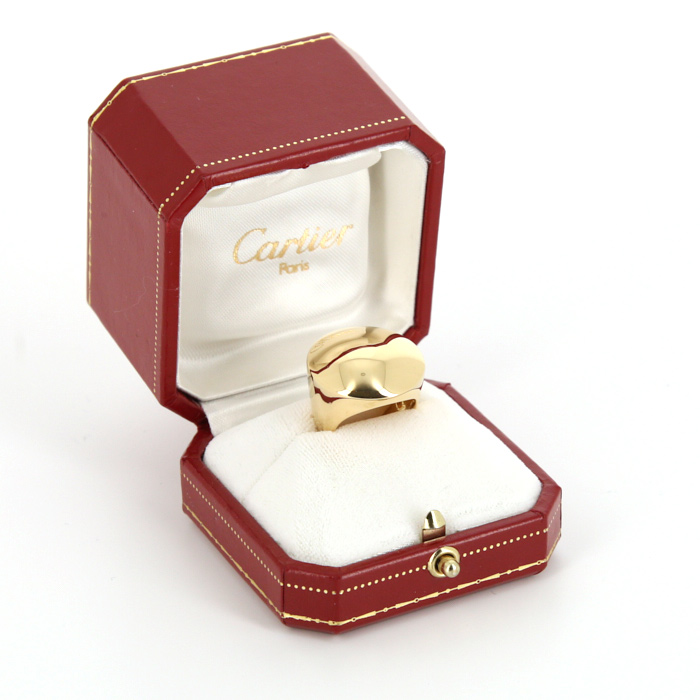 Bague époque années 90 Cartier Jeton en or jaune - Detail D2