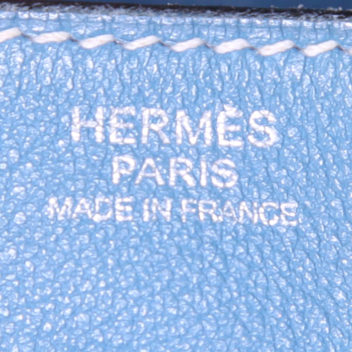 Bolso de mano Hermes Lindy en cuero swift azul - Detail D3