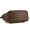 Shopping bag Louis Vuitton Neverfull modello medio in tela cerata con motivo a scacchi ebano e pelle marrone scuro - Detail D4 thumbnail