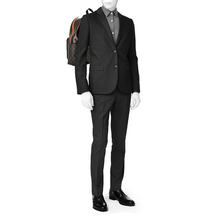 Louis Vuitton backpack in grey Graphite damier canvas and black leather - Detail D1