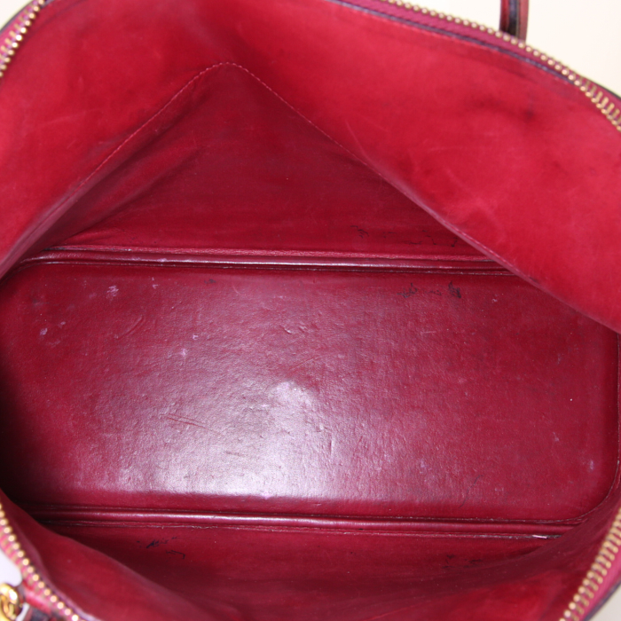Sac à main Hermes Bolide 35 cm en cuir Courchevel bordeaux - Detail D3