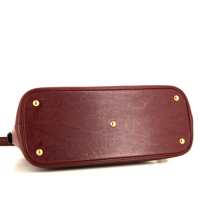 Sac à main Hermes Bolide 35 cm en cuir Courchevel bordeaux - Detail D5