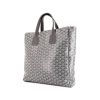 Goyard Voltaire shopping bag in grey Goyard canvas and grey leather - 00pp thumbnail