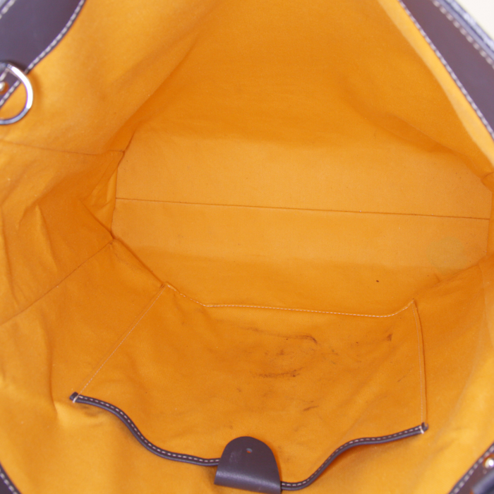 Shopping bag Goyard Voltaire in tela Goyardine grigia e pelle grigia - Detail D2