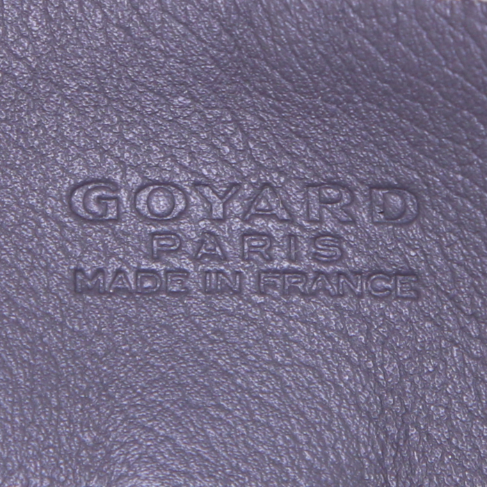 Goyard Voltaire shopping bag in grey Goyard canvas and grey leather - Detail D3