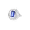 Vintage Art Déco ring in platinium,  diamonds and sapphire - 00pp thumbnail