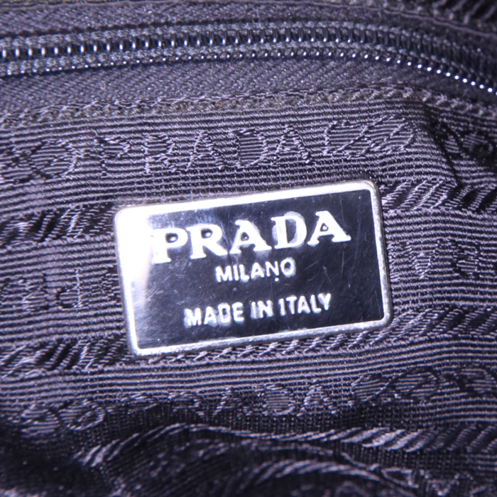 Prada Nylon Backpack backpack in black canvas and black leather - Detail D4