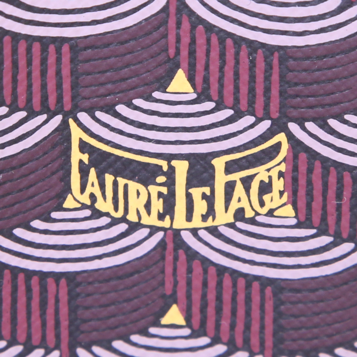 Fauré Le Page pouch in burgundy monogram canvas and burgundy leather - Detail D3