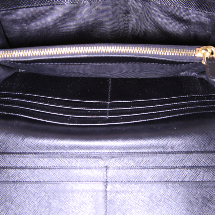 Portefeuille Prada en cuir saffiano noir - Detail D2