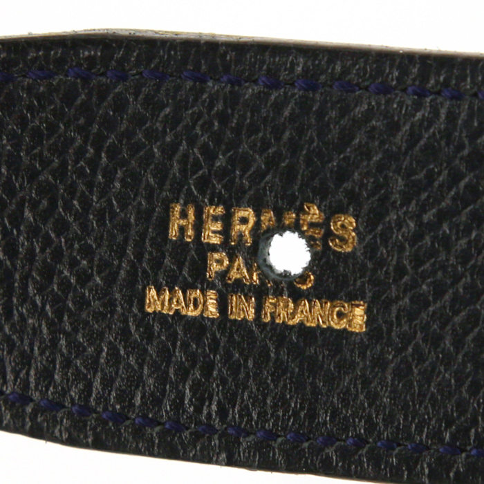 Cintura Hermès Ceinture H in pelle togo blu marino - Detail D1