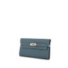 Portafogli Hermès Kelly wallet in pelle Epsom blu - 00pp thumbnail