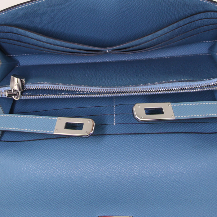 Billetera Hermès Kelly wallet en cuero epsom azul - Detail D2