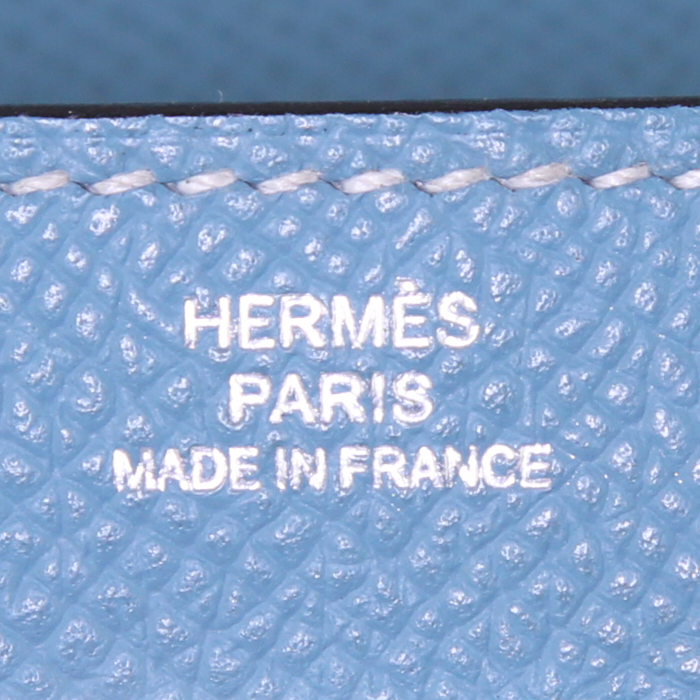 Portefeuille Hermès Kelly wallet en cuir epsom bleu-jean - Detail D3